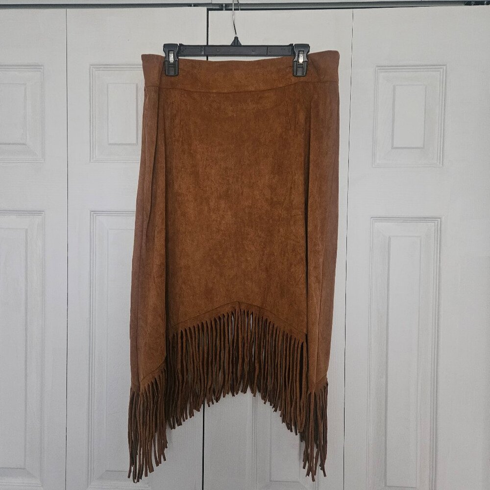 Brown Western Fringe Skirt